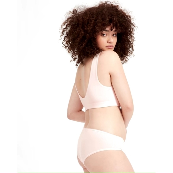 Everlane Bra Women Pink Square Neck Tank Bralette Active Pale Supima NEW - Picture 1 of 12
